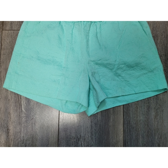 J. Crew Factory Mint Green Jacquard Pull-On Boardwalk Shorts 3" - Picture 2 of 4